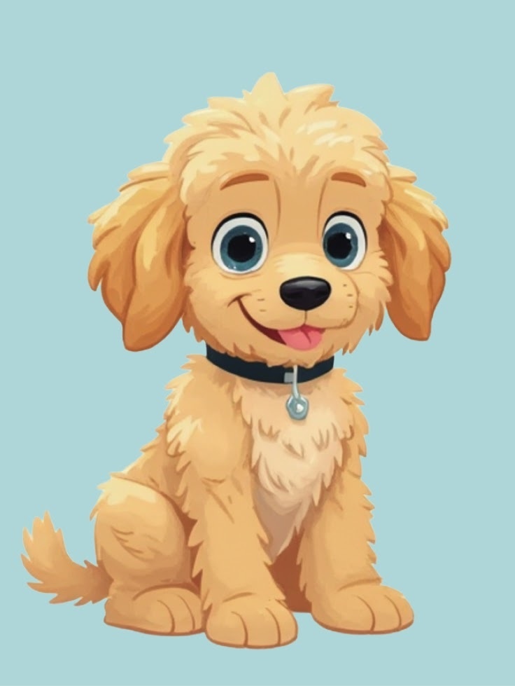 Foto van een hond omgezet naar een cartoonanimatiestijl met AI