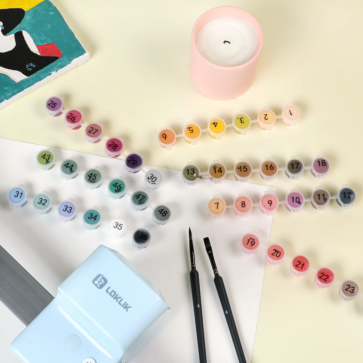 Kit di pittura acrilica LOKLiK - 48 colori