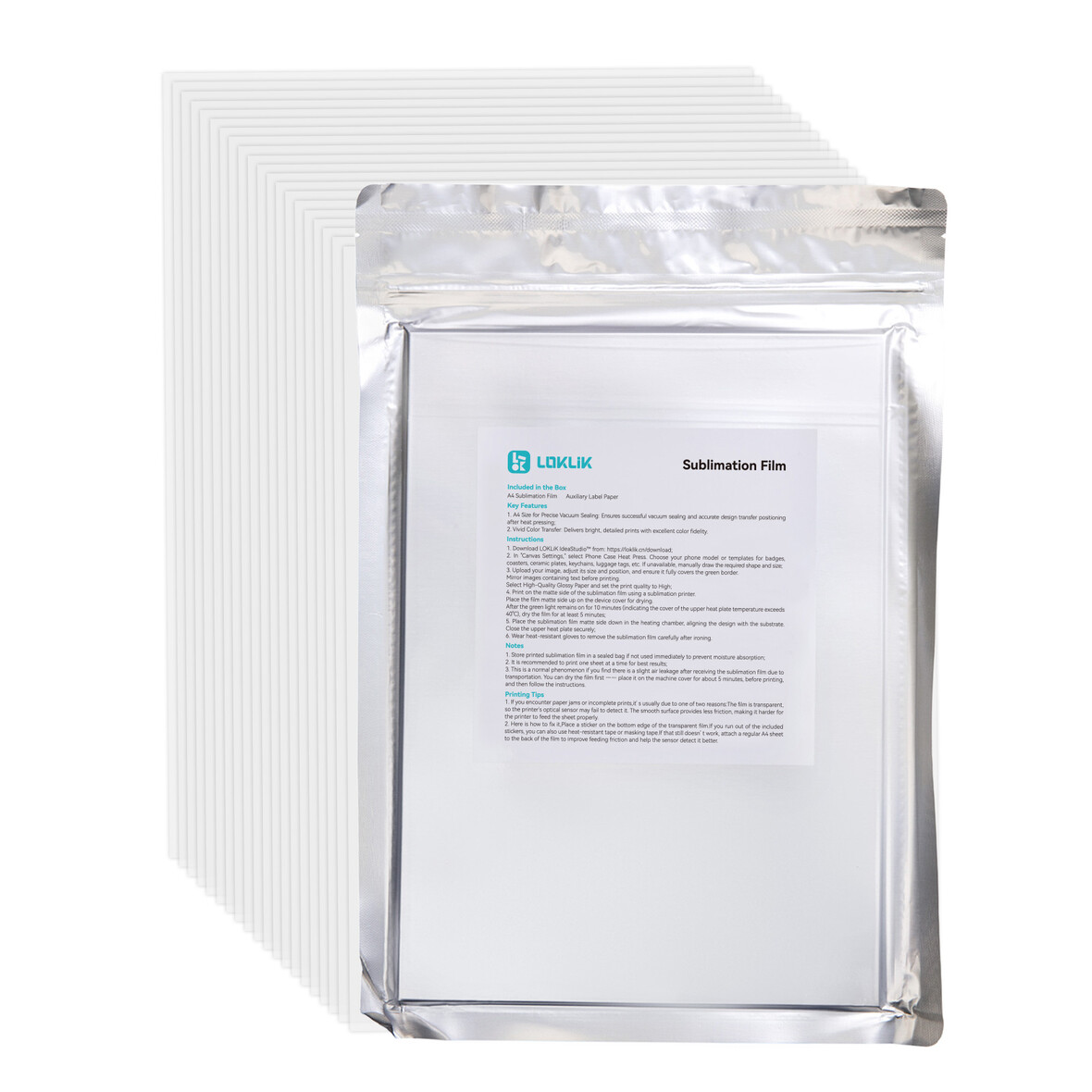 LOKLiK Sublimation film for Phone Case - 20 pieces