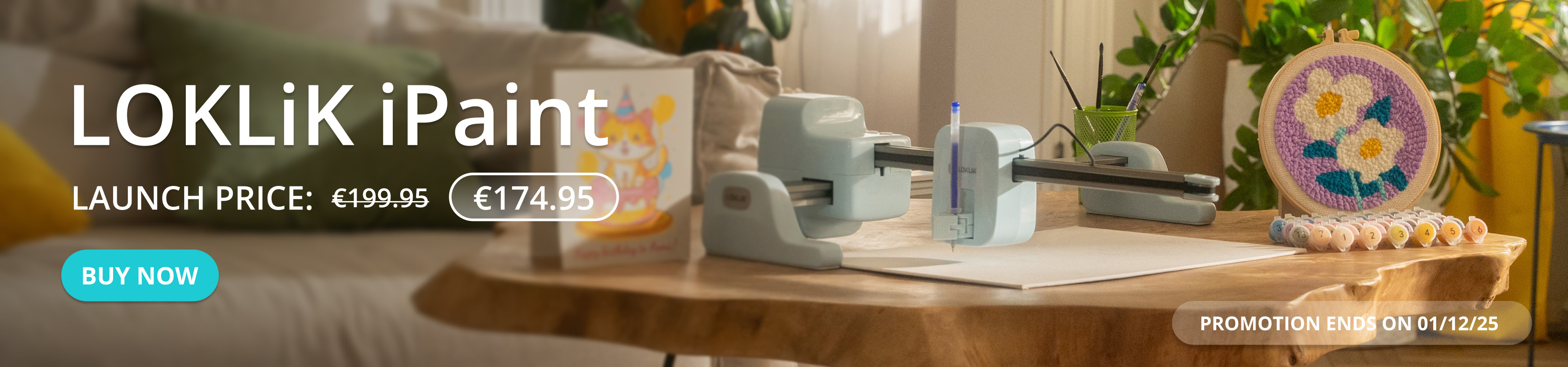 LOKLiK iPaint lanceringsprijs is niet €199,95 maar €174,95, promotie eindigt op 01/12/25