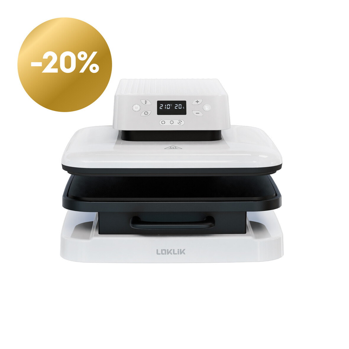 LOKLiK Open Box Gold Auto Heat Press LOKLiK White