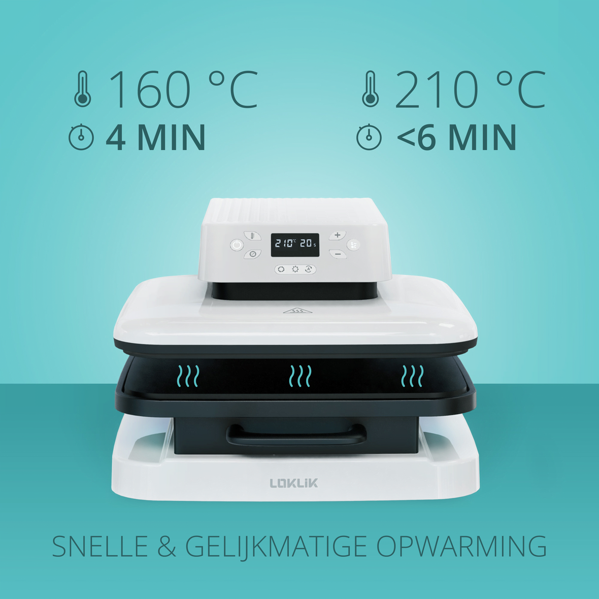 LOKLiK Open Box Silver Auto Heat Press LOKLiK White