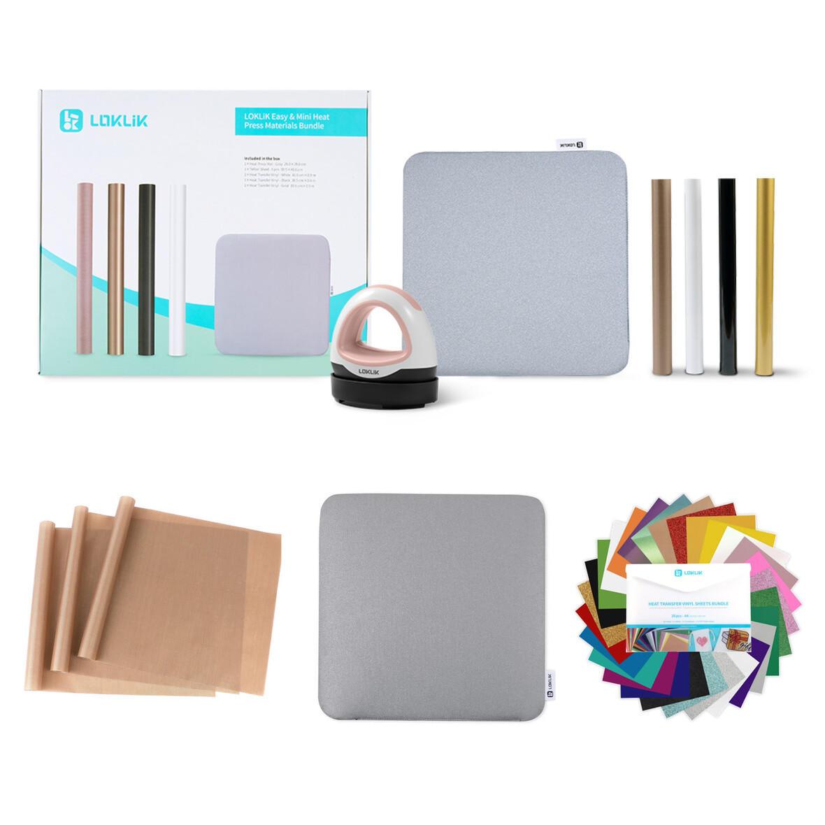 LOKLiK Mini Heat Press - Romantisch Roze