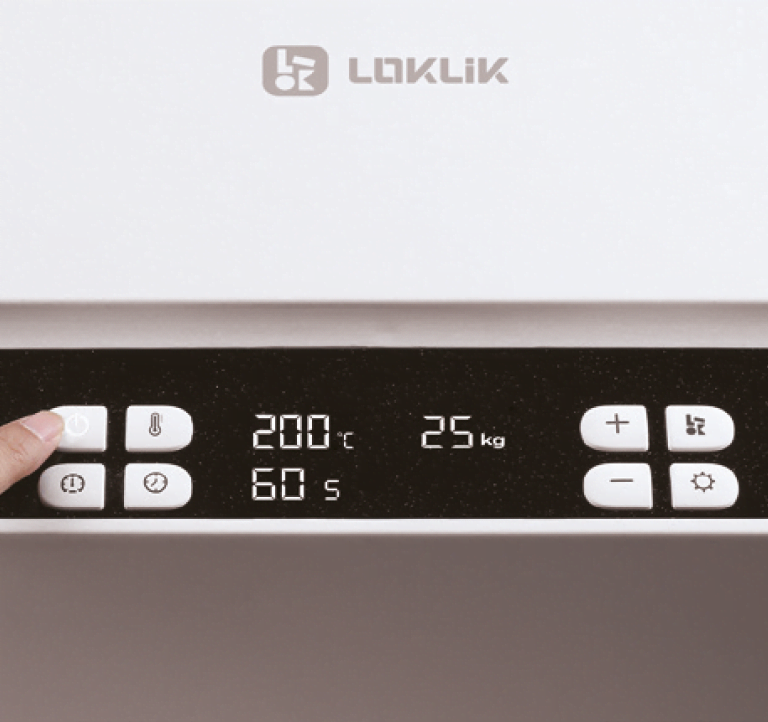 Closer view of the screen on the LOKLiK Auto Mug Heat Press.