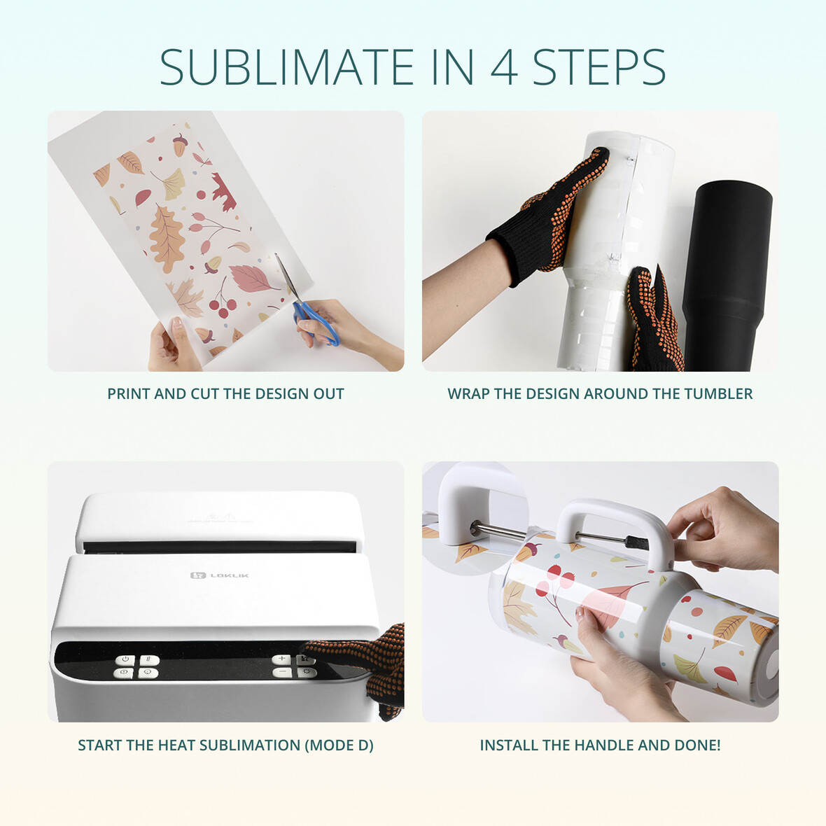 LOKLiK 40oz Sublimation Handle Tumbler Blanks