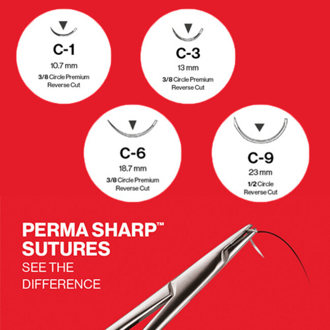 HECHTMATERIAAL 18'' (45cm) PTFE 5/0;  3/8 CIRKELNAALD - PREMIUM C-1