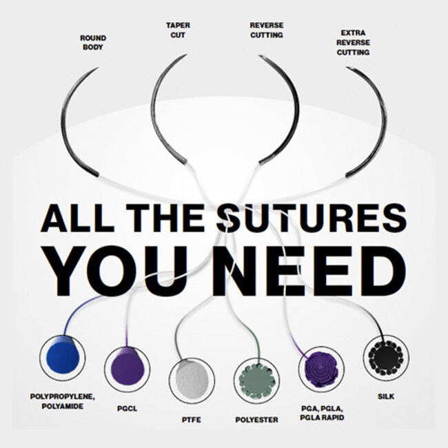 HECHTMATERIAAL 18'' (45cm) PTFE 5/0;  3/8 CIRKELNAALD - PREMIUM C-1