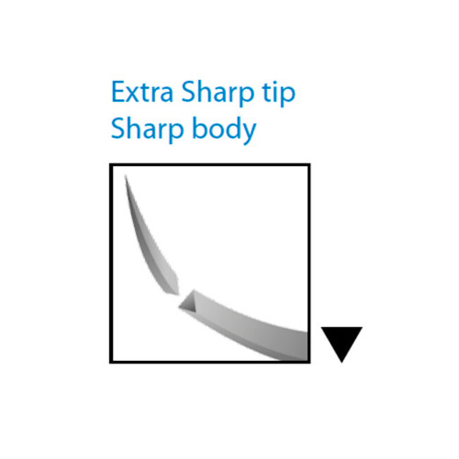 PGCL HECHTDRAAD 5/0, 45 CM. NAALD: 12 MM, EXTRA SCHERP, 3/8 CIRKEL MONOFAST (OMNIA)