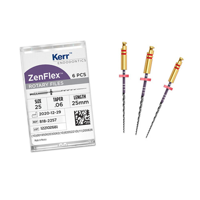 ZENFLEX™ ROTARY NITI FILE REFILL PACK EU/ROW, 06 TAPER .25/.06/25mm