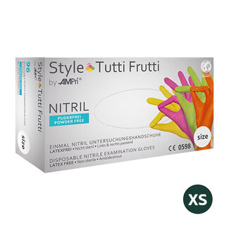 AMPRI NITRILE HANDSCHOENEN POEDERVRIJ  TUTTI FRUTTI - XS/960 ST.