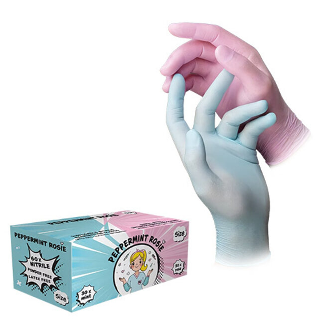 NITRILE HANDSCHOENEN POEDERVRIJ  PEPPERMINT ROSIE- M/720 ST.