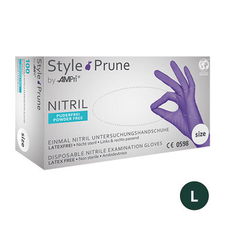 AMPRI NITRILE HANDSCHOENEN  POEDERVRIJ  STYLE PRUNE - L/1000 ST.