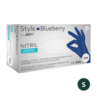 AMPRI NITRILE HANDSCHOENEN  POEDERVRIJ  STYLE BLUEBERRY - S/1000 ST.