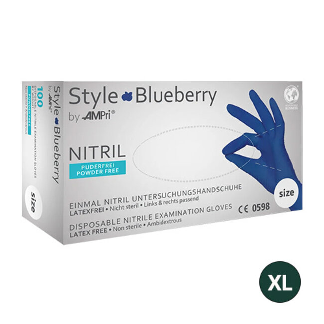 NITRILE HANDSCHOENEN  POEDERVRIJ  STYLE BLUEBERRY- XL/1000 ST.