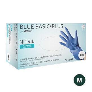AMPRI BASIC PLUS NITRILE HANDSCHOENEN POEDERVRIJ BLAUW - M/2000 ST.