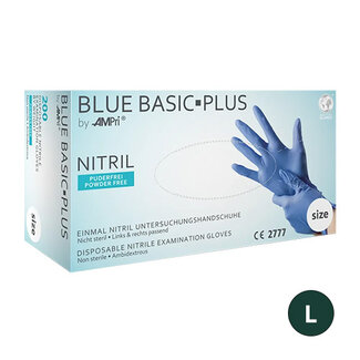AMPRI BASIC PLUS NITRILE HANDSCHOENEN POEDERVRIJ BLAUW - L/2000 ST.