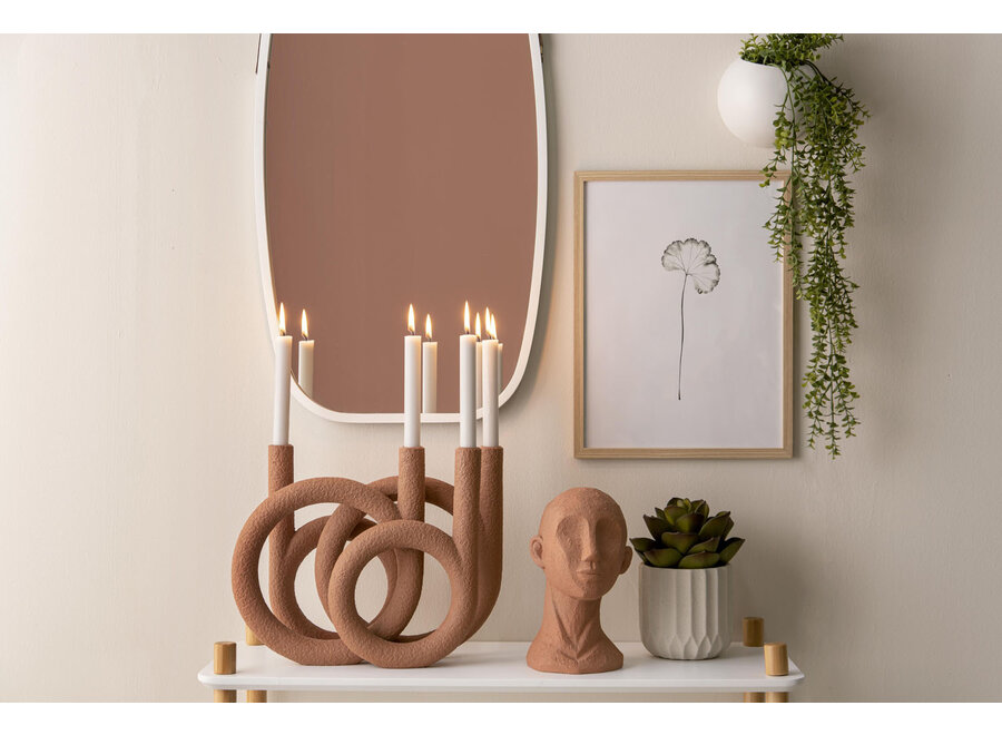 Jann. Candle Holder Rings - Terracotta