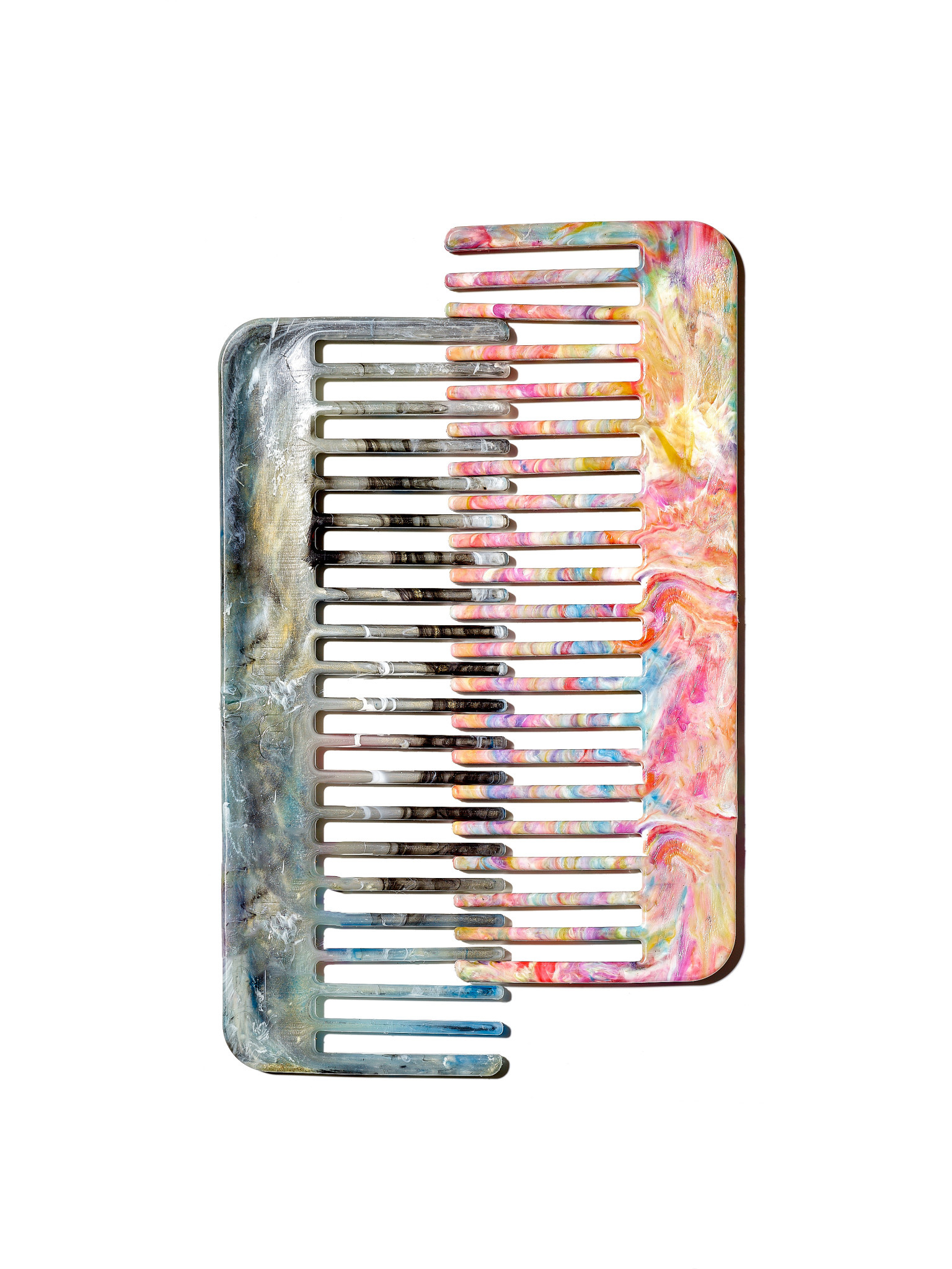 Kamm aus recyceltem Kunstoff, multicolor / blau