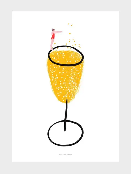 JUST COOL DESIGN Kunstdruck, A3, Champagne!
