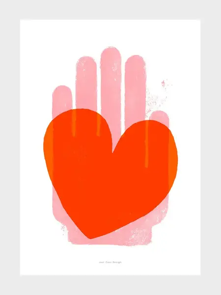 JUST COOL DESIGN Kunstdruck, A3, Your heart in my hand