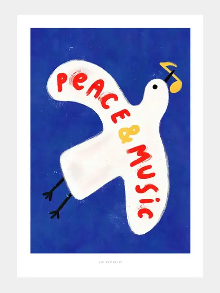 JUST COOL DESIGN Kunstdruck, A3, Peace and Music