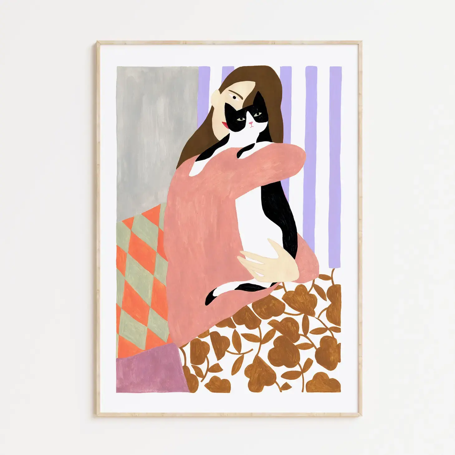 DEPEAPA Kunstdruck Frau mit Katze