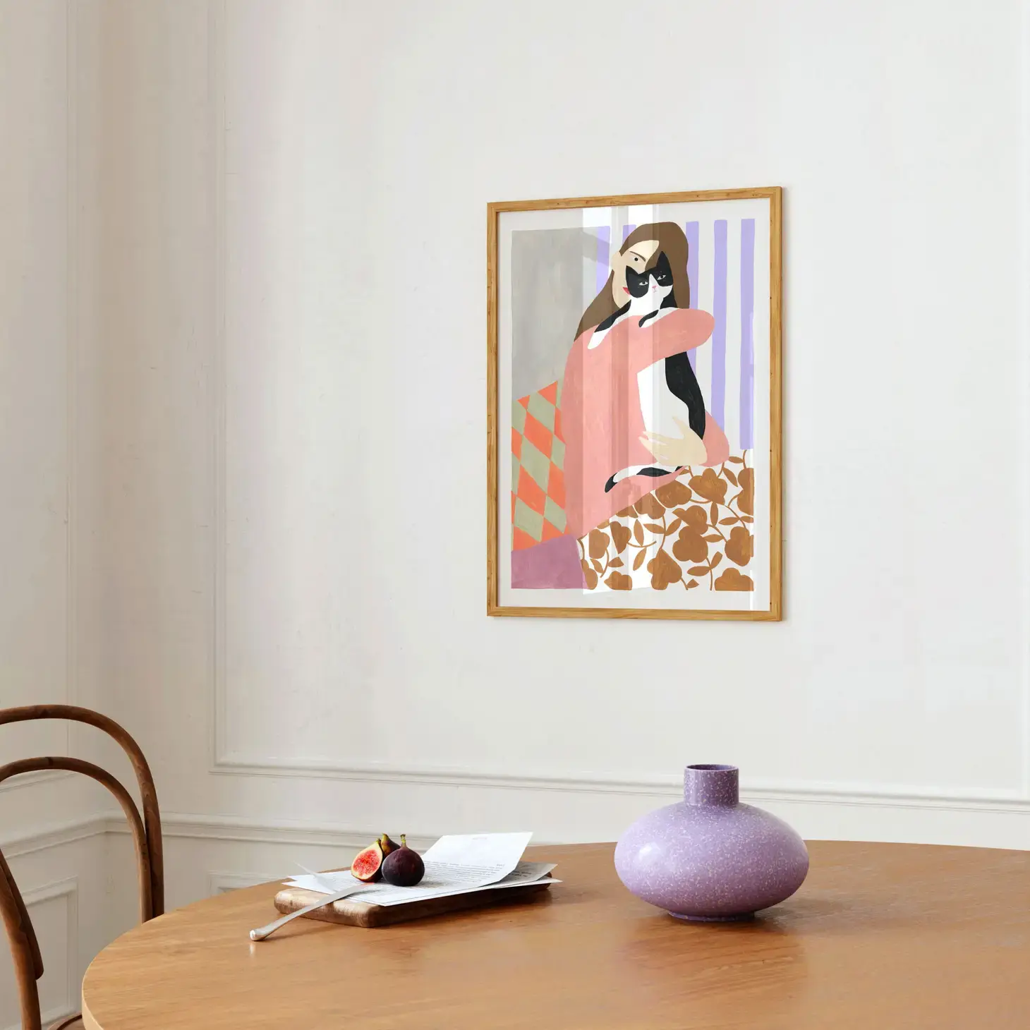 DEPEAPA Kunstdruck Frau mit Katze