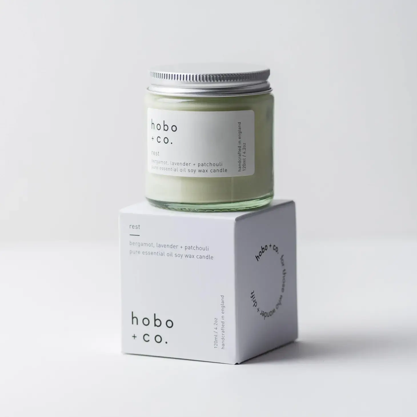 HOBO + CO kleine Kerze im Glas aus Sojawachs Bergamotte Lavendel und Patchouli