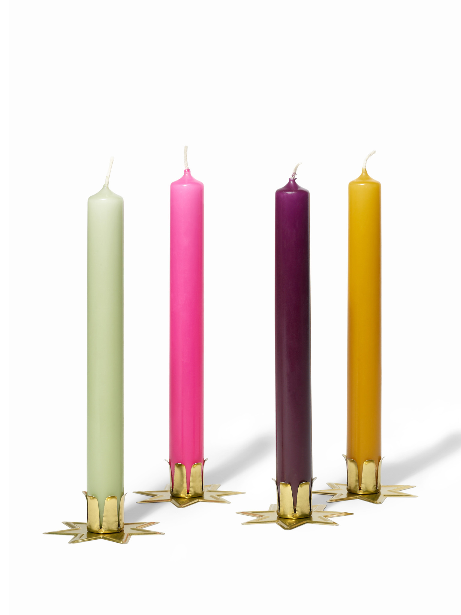 NOUVEL ÉTÉ 4 goldene, sternförmige Kerzenständer