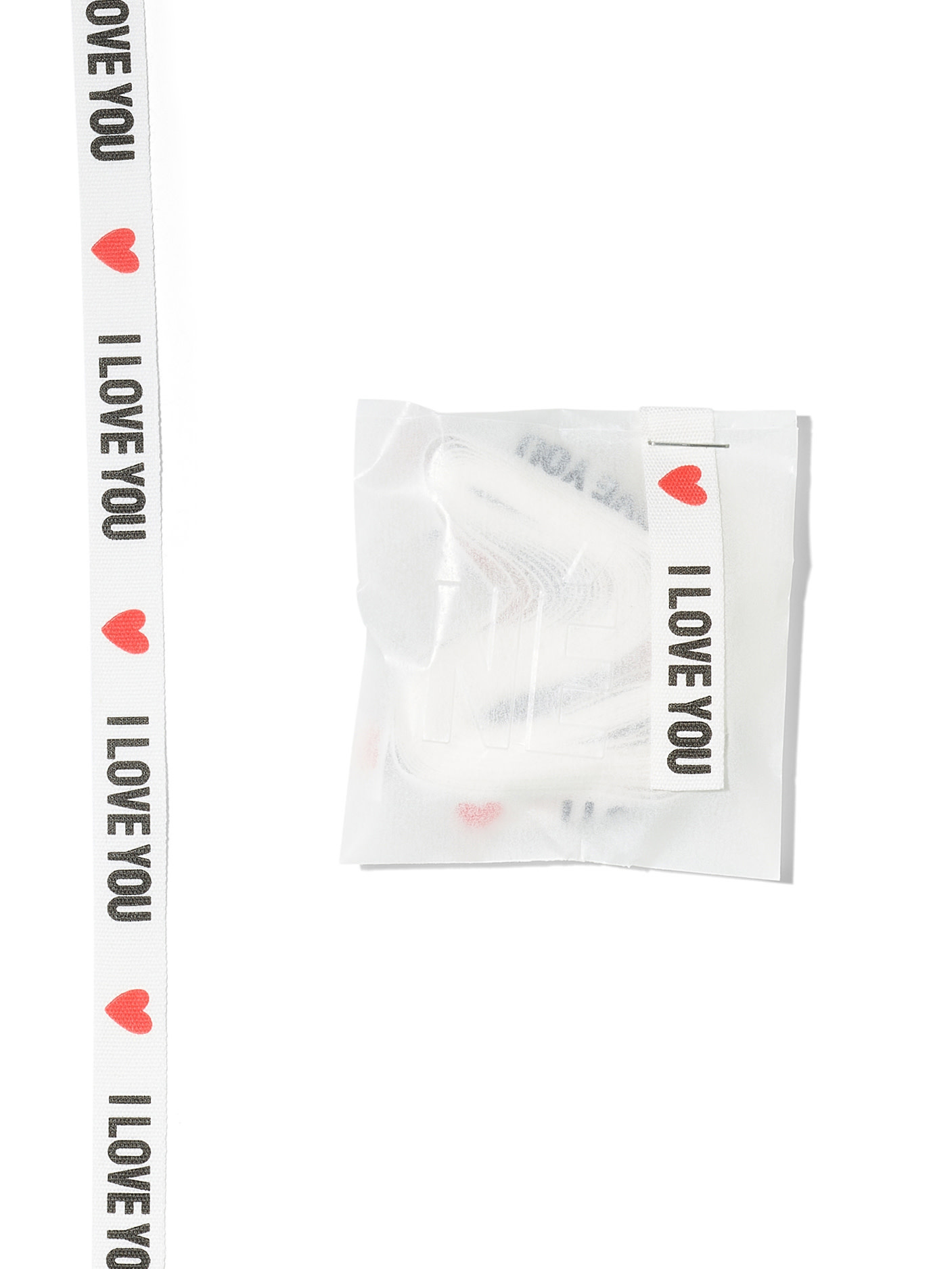 NOUVEL ÉTÉ 3 Meter I LOVE YOU, Baumwollband in verschiedenen Grössen