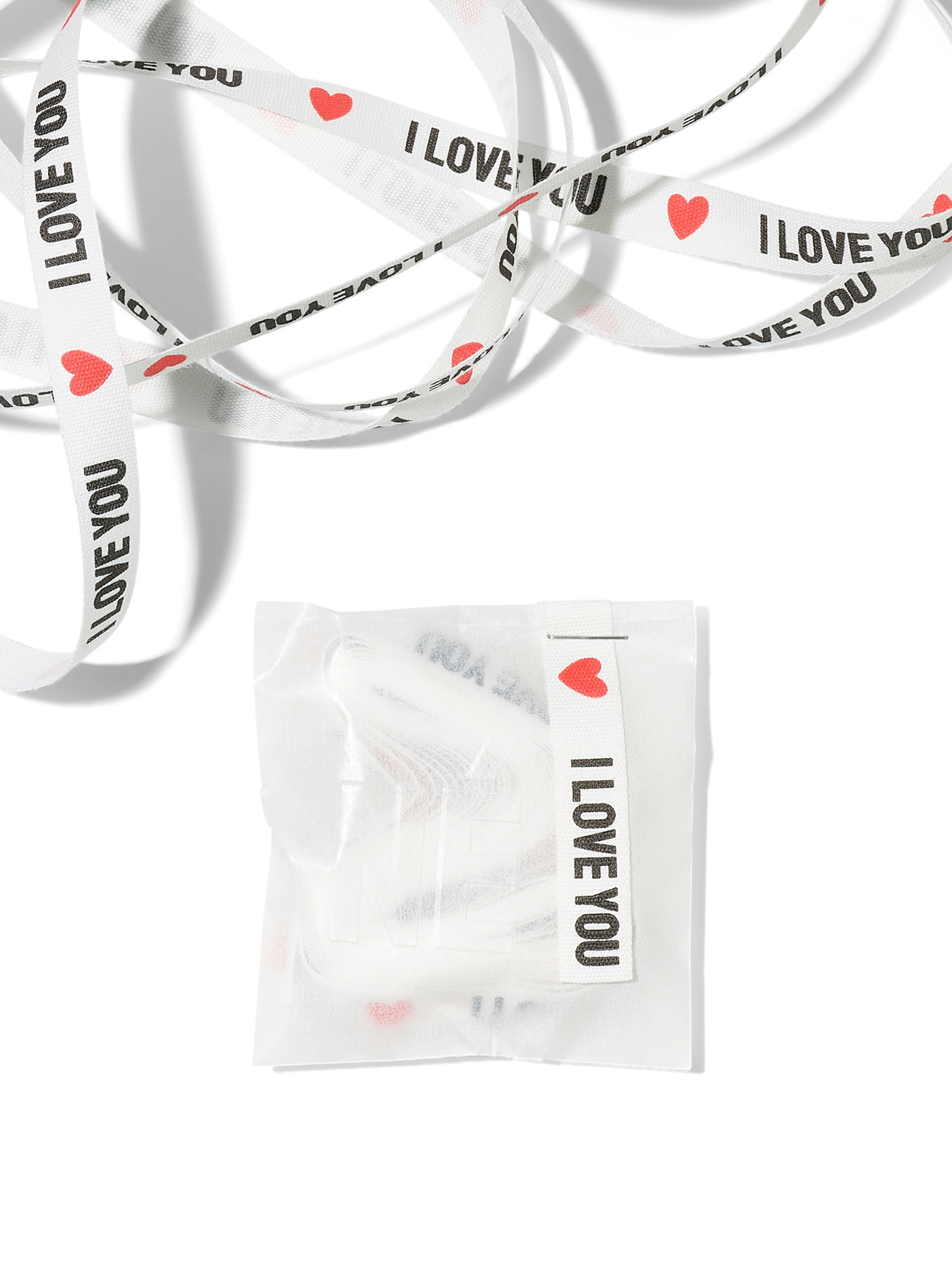 NOUVEL ÉTÉ 3 Meter I LOVE YOU, Baumwollband in verschiedenen Grössen