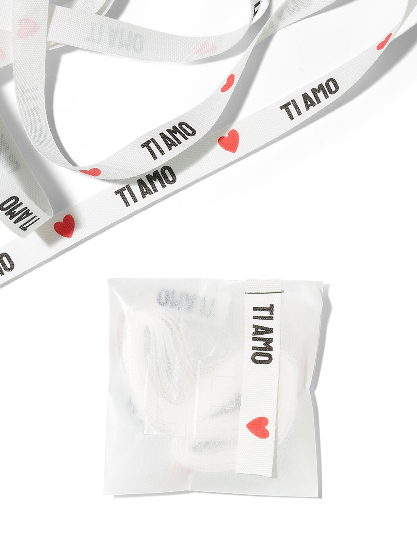 NOUVEL ÉTÉ 3 Meter TI AMO, Baumwollband in zwei Breiten