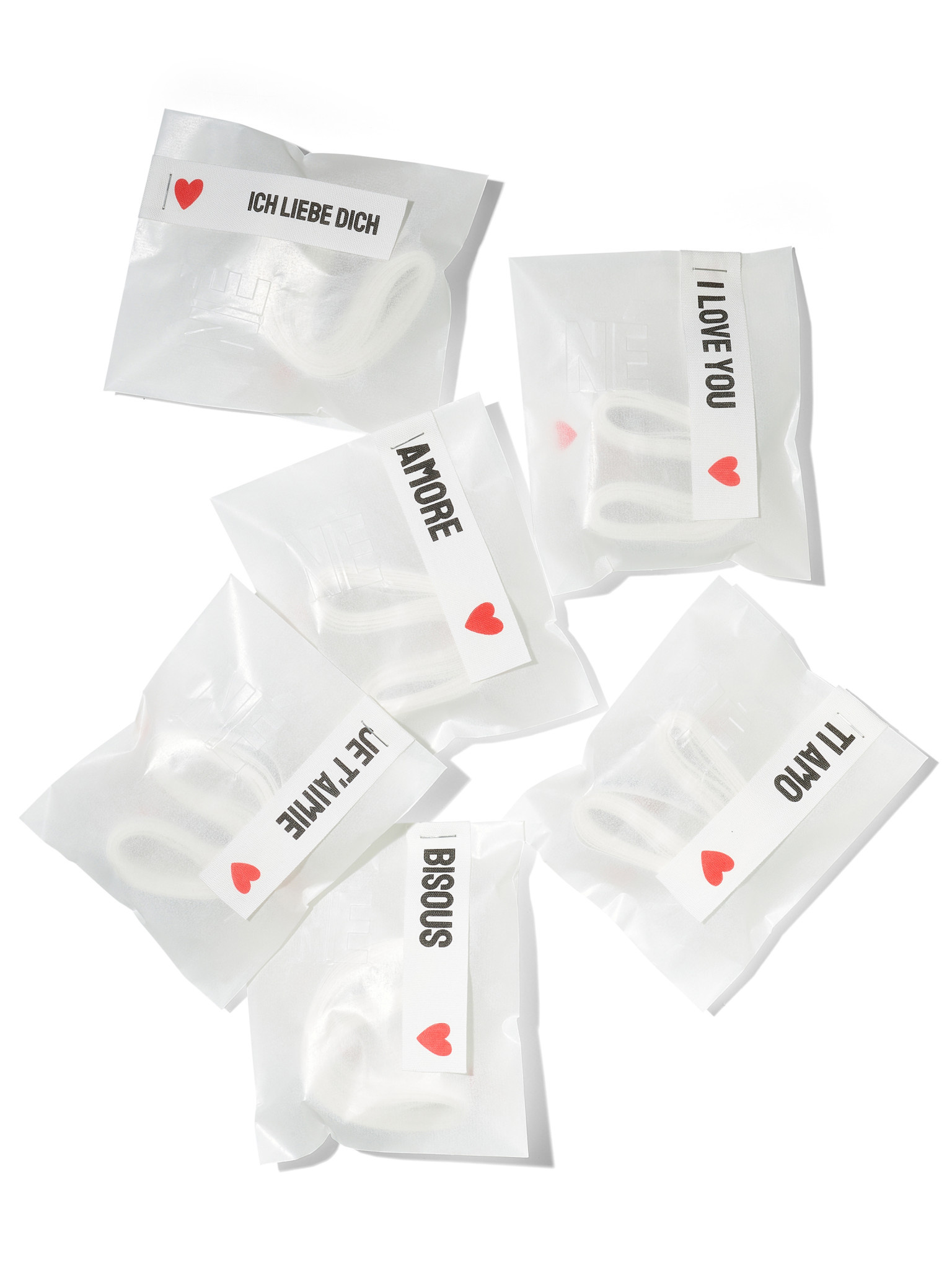 NOUVEL ÉTÉ 3 Meter TI AMO, Baumwollband in zwei Breiten