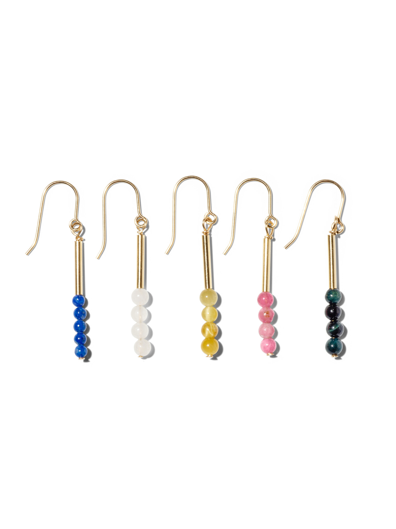 NOUVEL ÉTÉ MAE, Ohrhänger, 14K gold filled, verschiedene Edelsteine