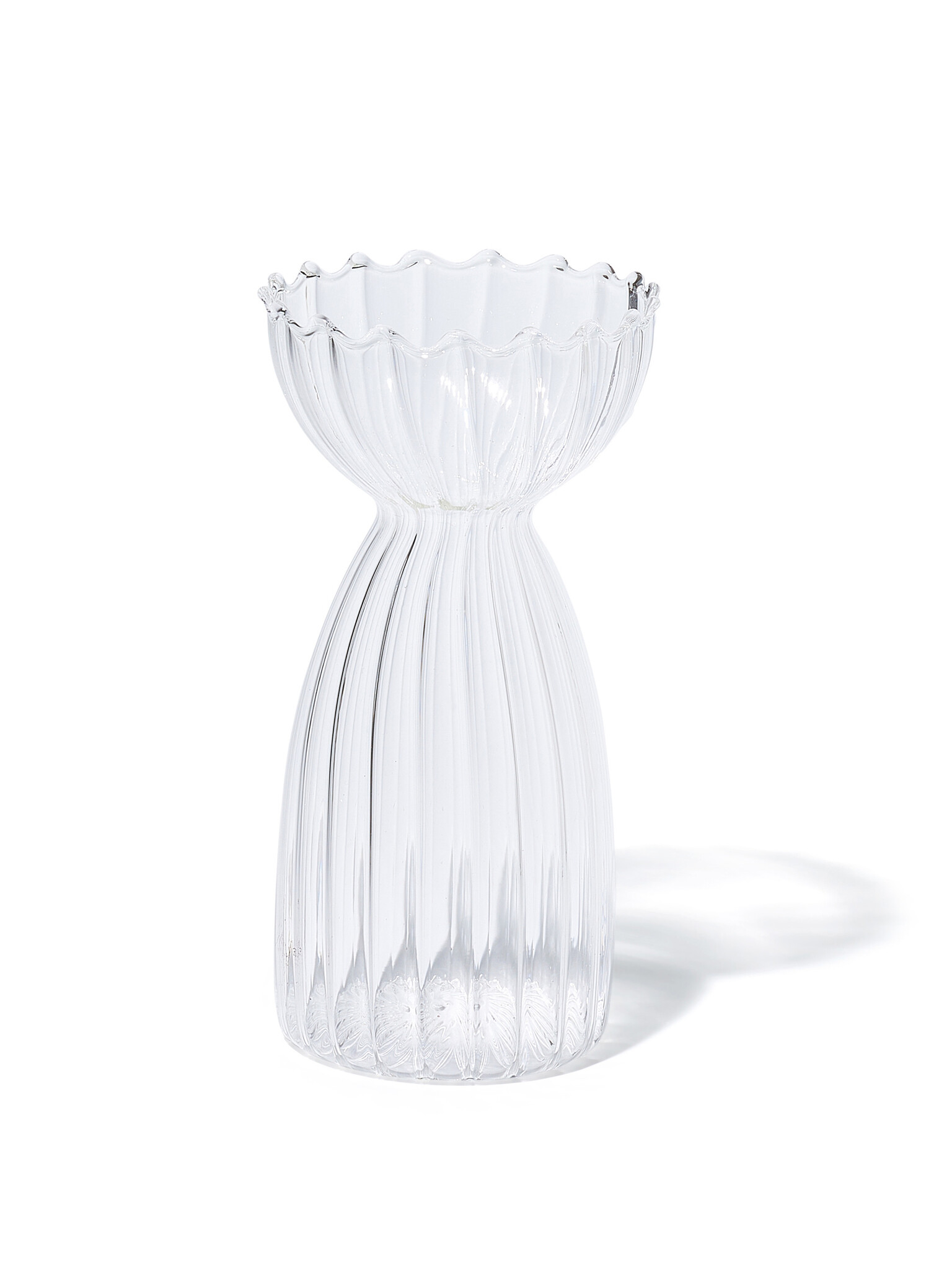 Glasvase klar, gerippt, N°1