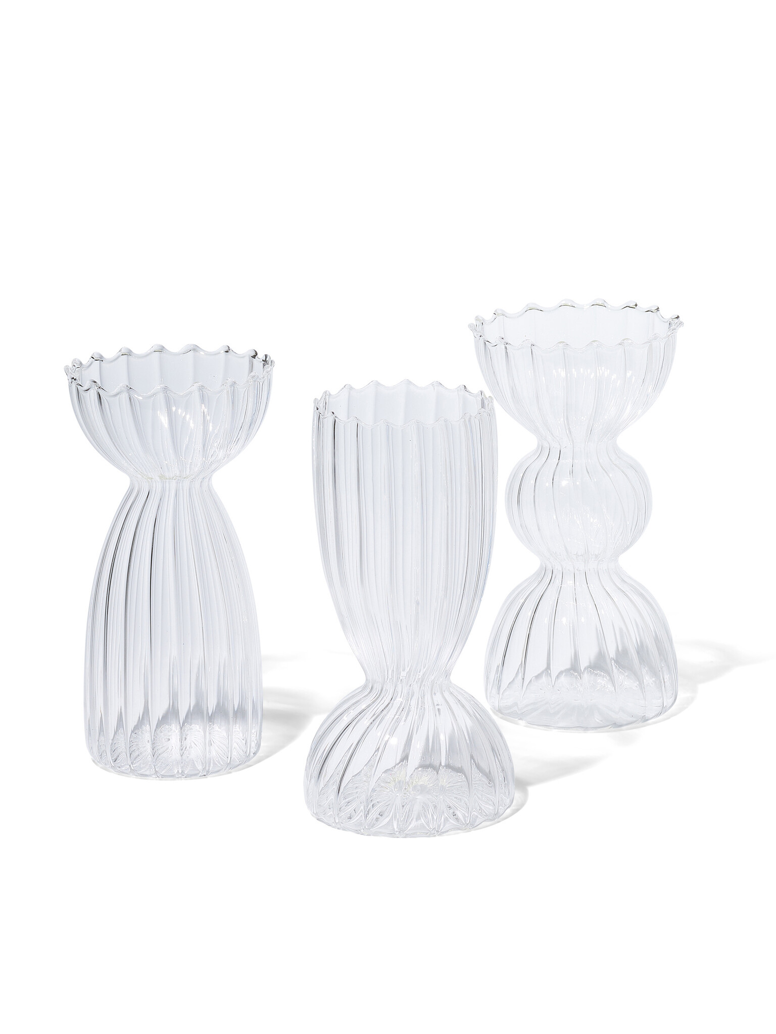 Glasvase klar, gerippt, N°2