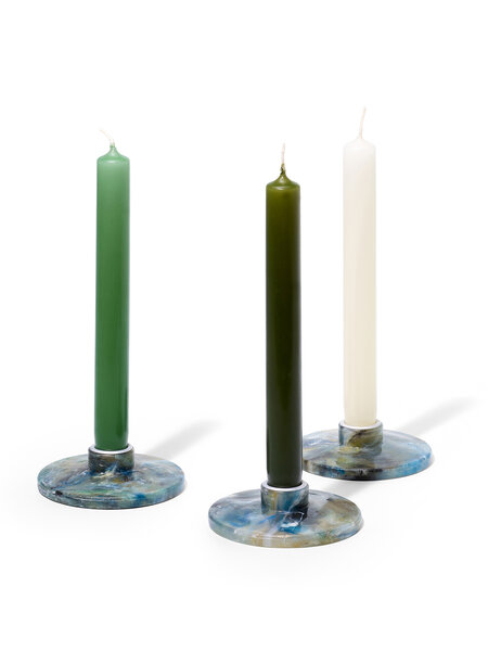 Kerzenständer aus recyceltem Kunstoff, multicolor / blau