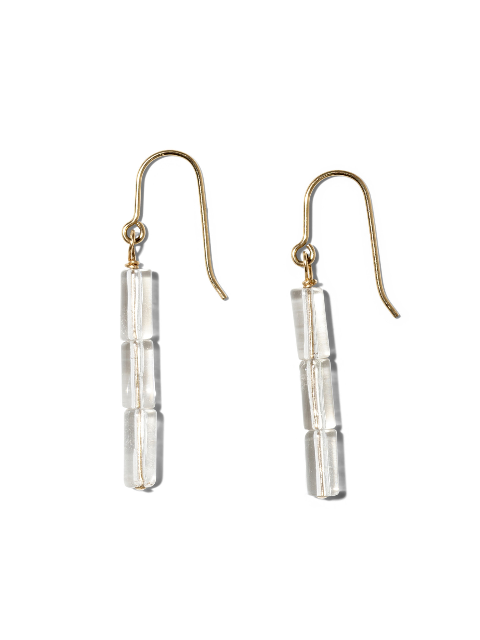 NOUVEL ÉTÉ MONO, Ohrhänger, 14-karat gold filled, Bergkristall