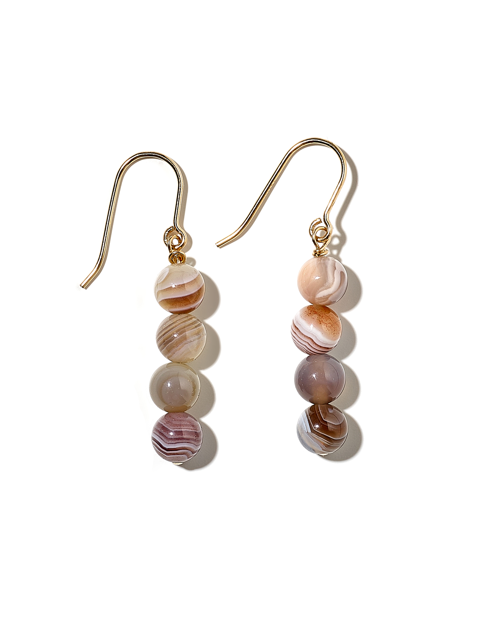 NOUVEL ÉTÉ MONO, Ohrhänger, 14-karat gold filled, Botswana Achat