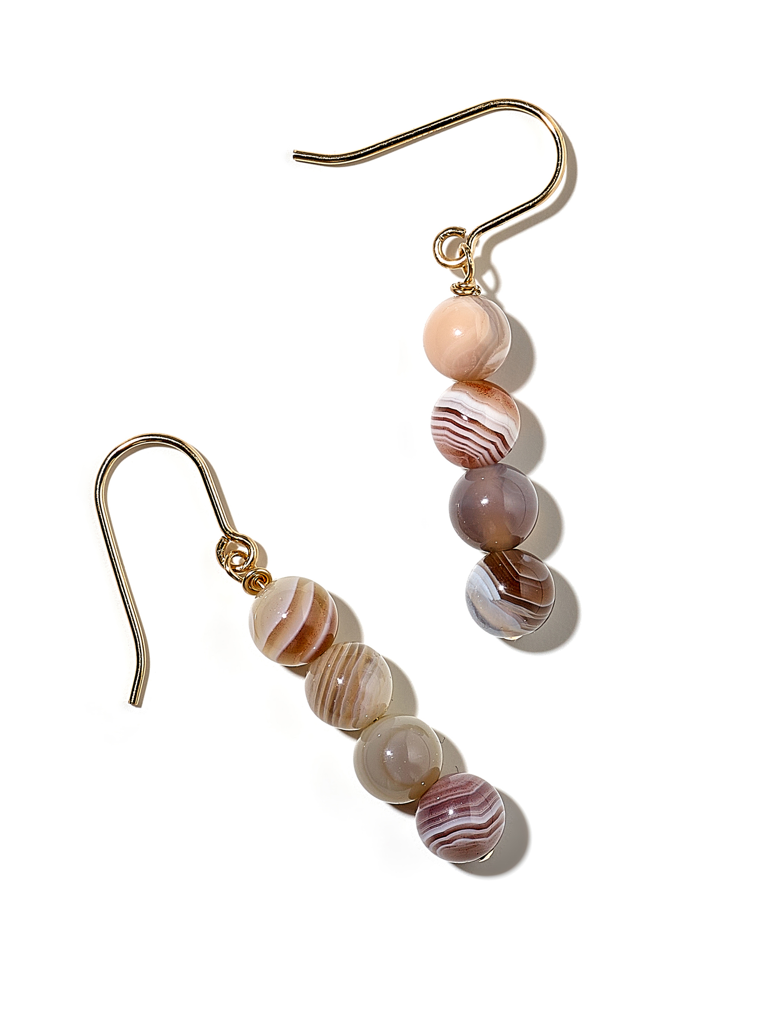 NOUVEL ÉTÉ MONO, Ohrhänger, 14-karat gold filled, Botswana Achat