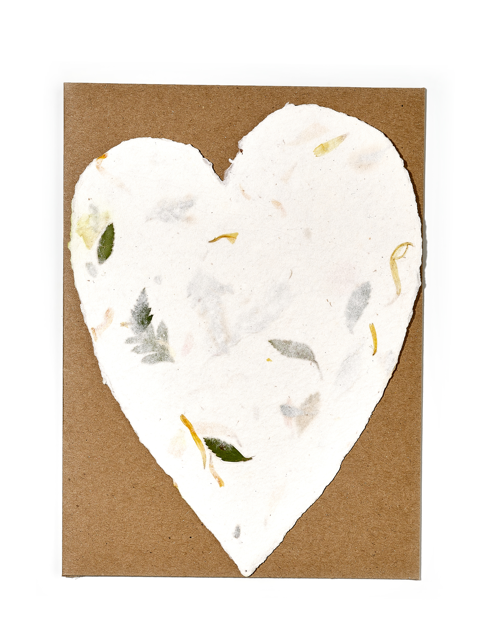Handgeschöpfte Karte grosses Herz mit Couvert