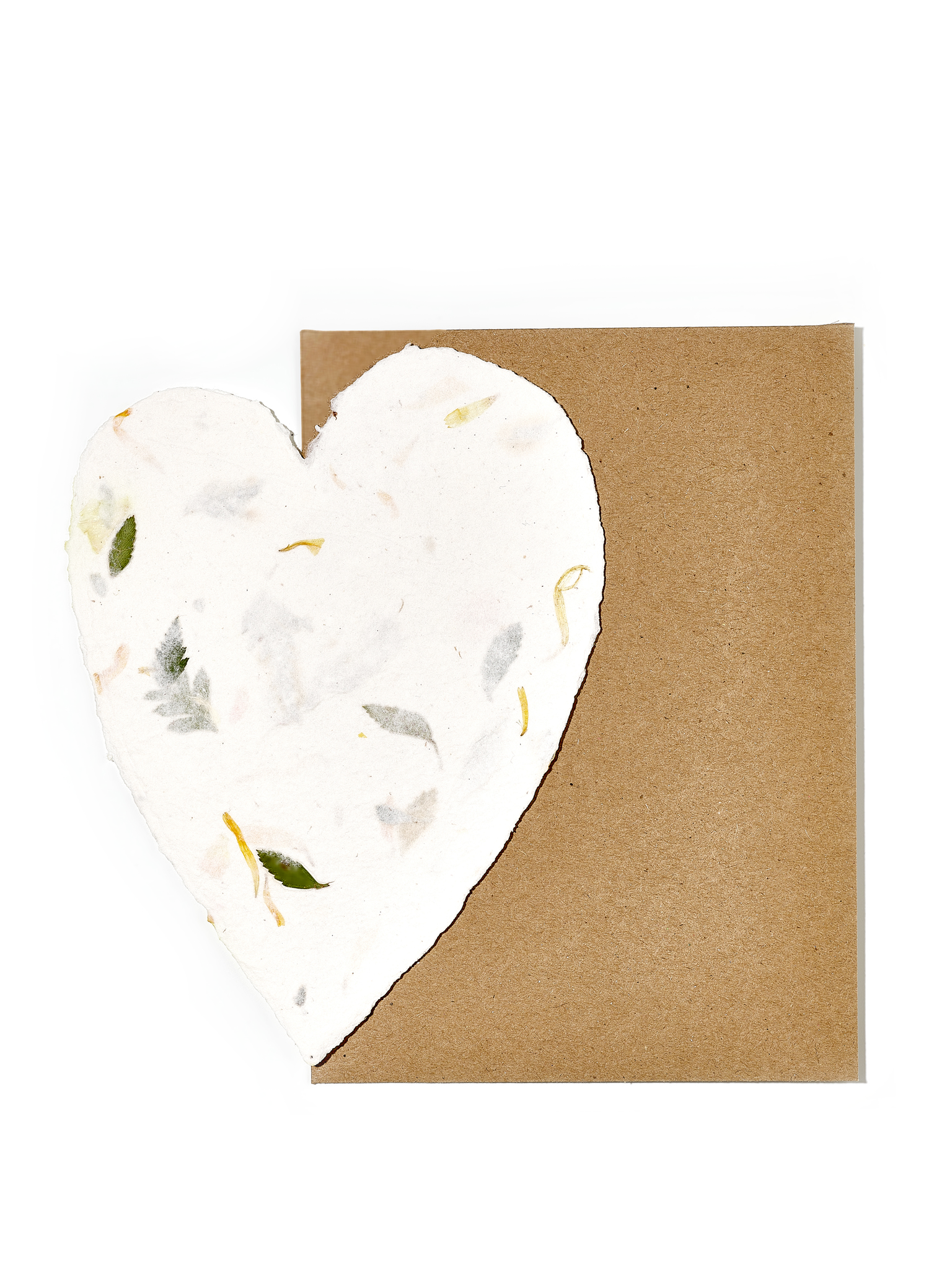 Handgeschöpfte Karte grosses Herz mit Couvert