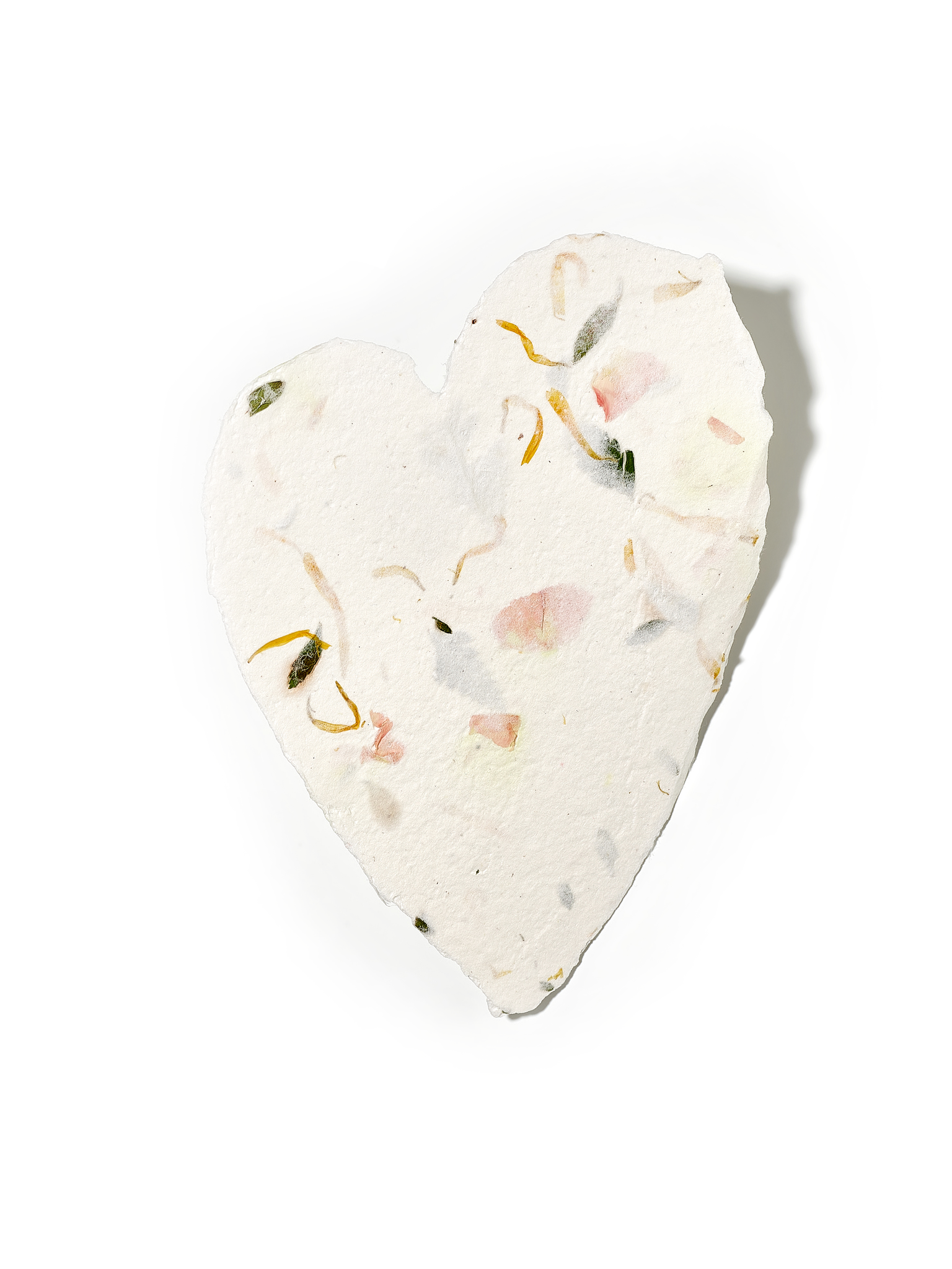 Handgeschöpftes grosses Papierherz mit Blüten