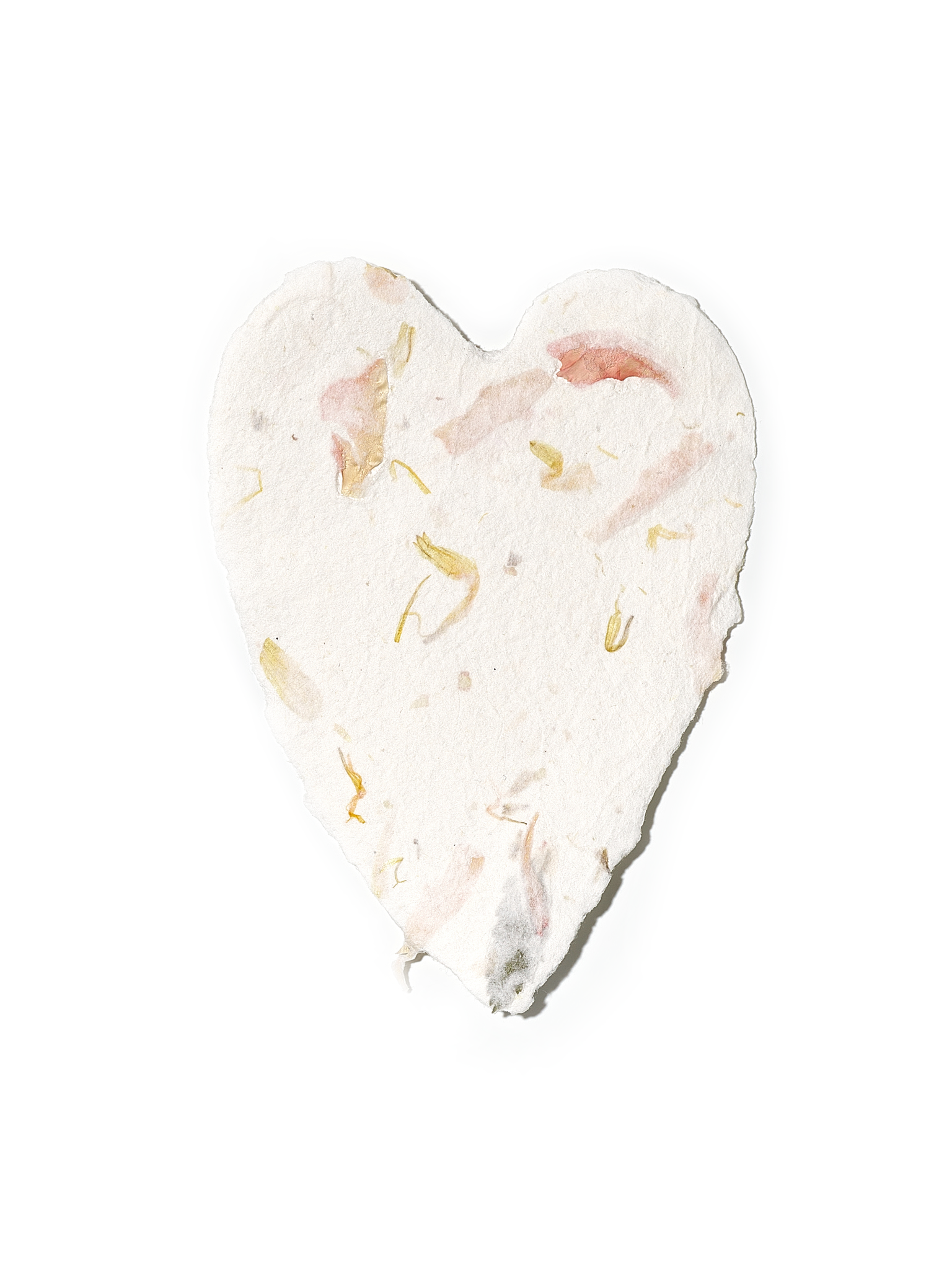 Handgeschöpftes kleines Papierherz mit Blüten