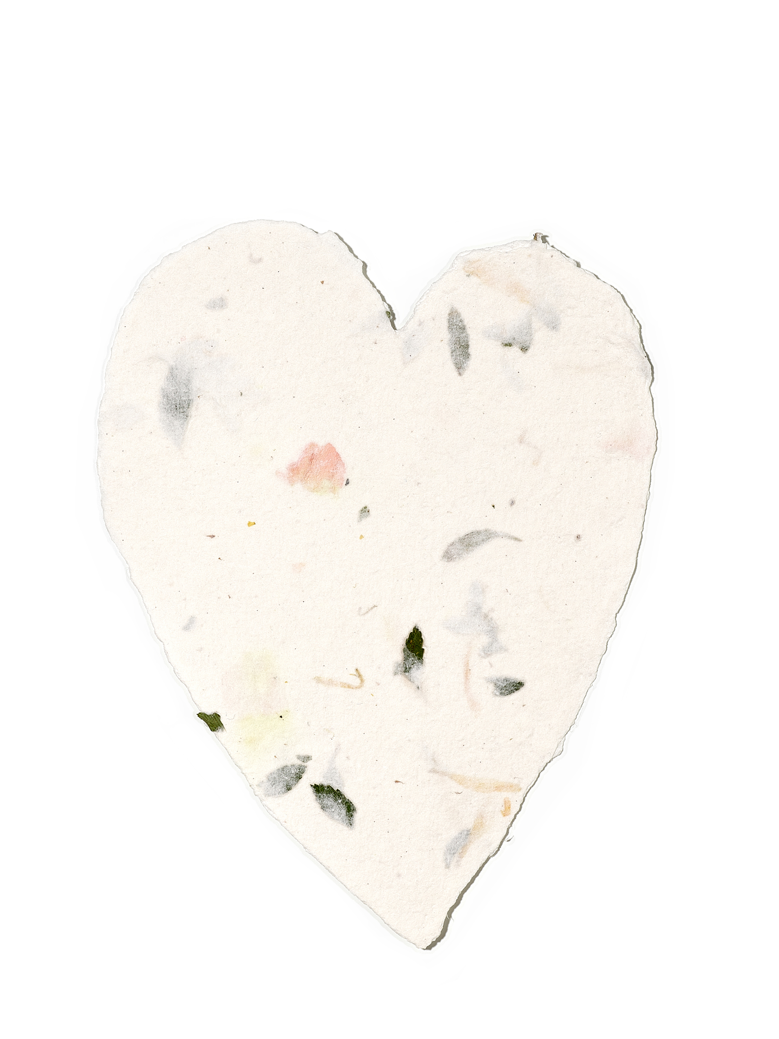 Handgeschöpftes grosses Papierherz mit Blüten