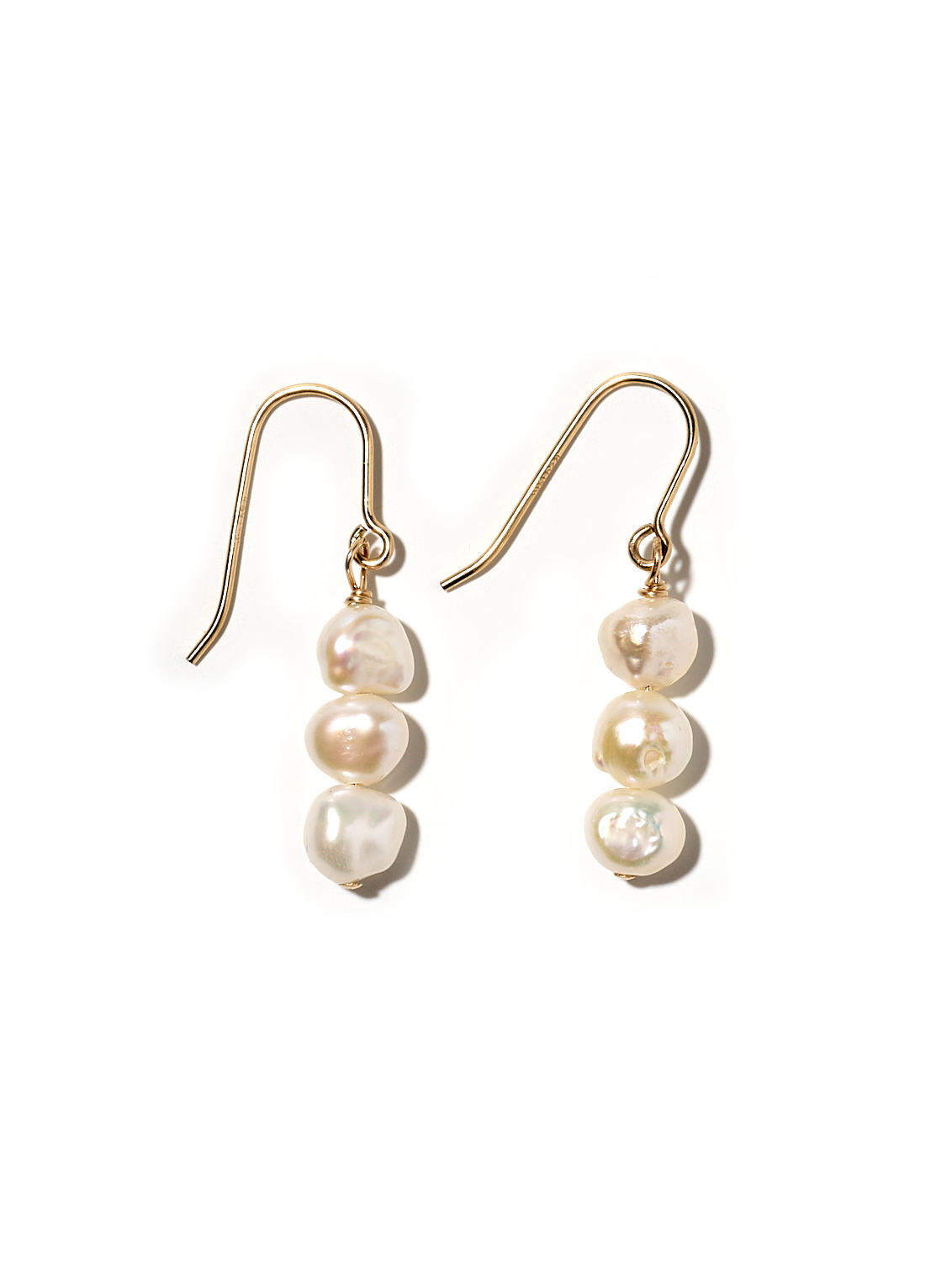 NOUVEL ÉTÉ MINNA, Ohrhänger, 14K gold filled, Süsswasser Zuchtperlen