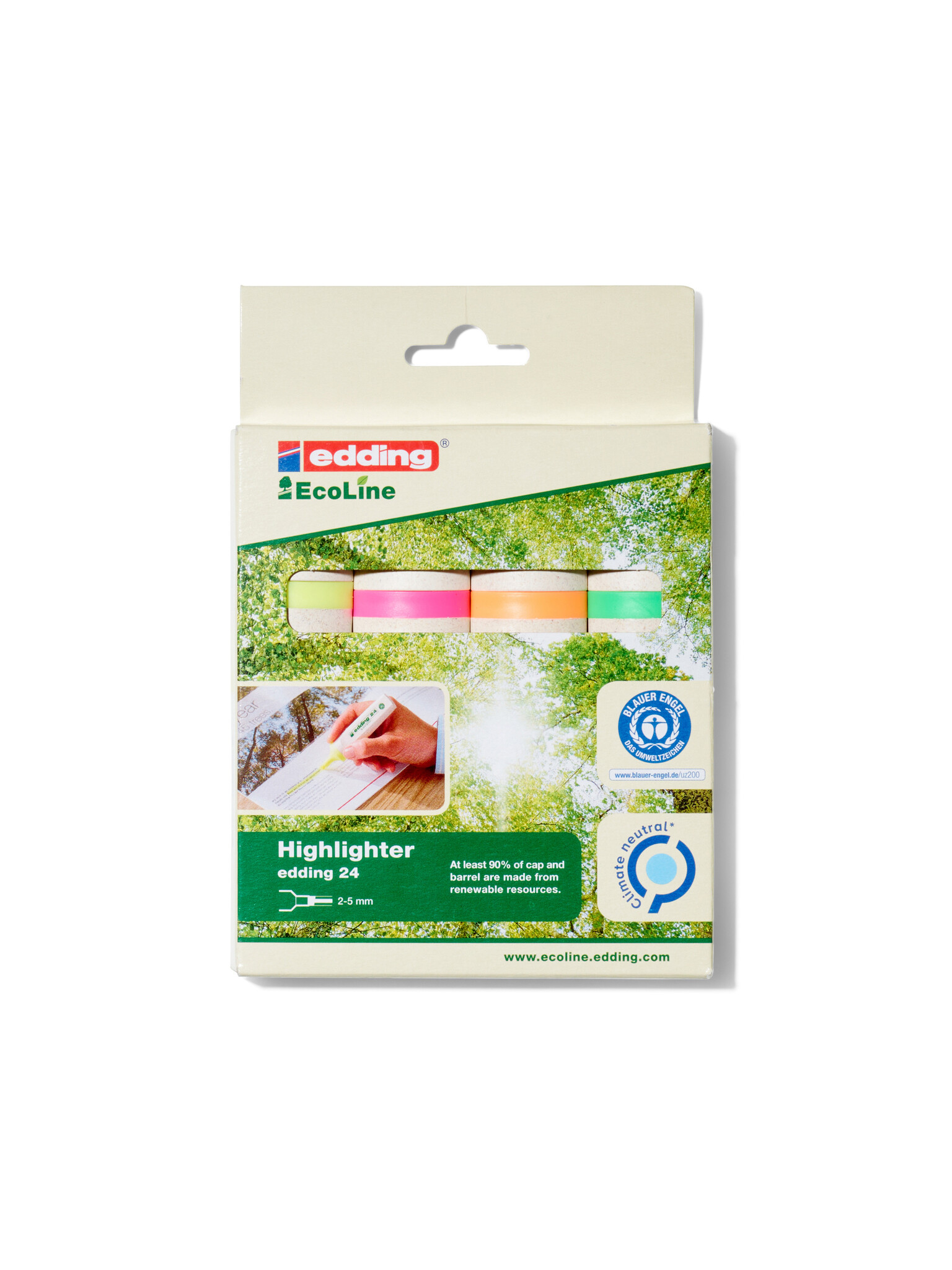 Edding EcoLine, Leuchtstifte / Textmarker 4 Farben