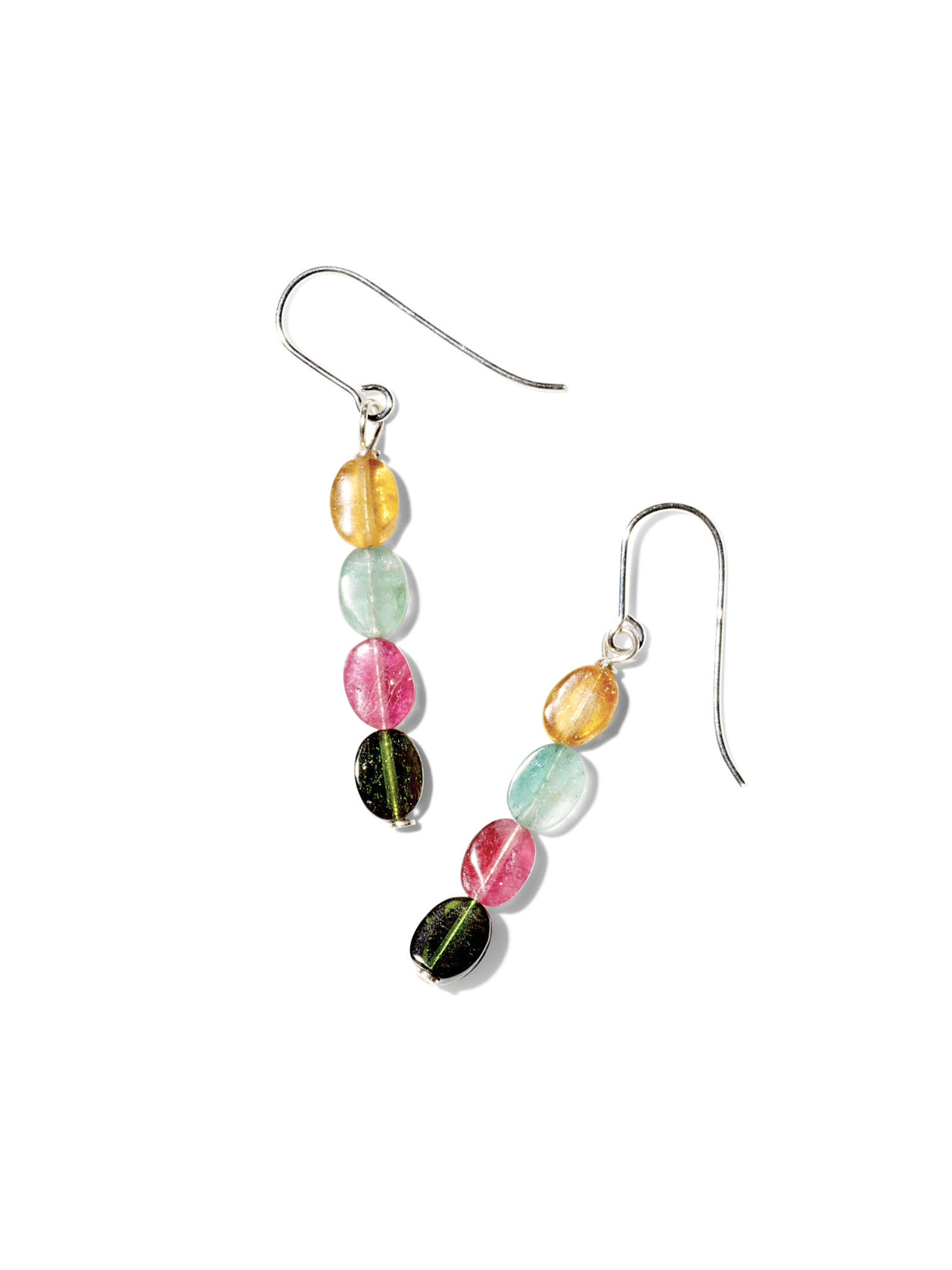 NOUVEL ÉTÉ NANI, Ohrhänger, 925 Silber, Multi Turmaline oval