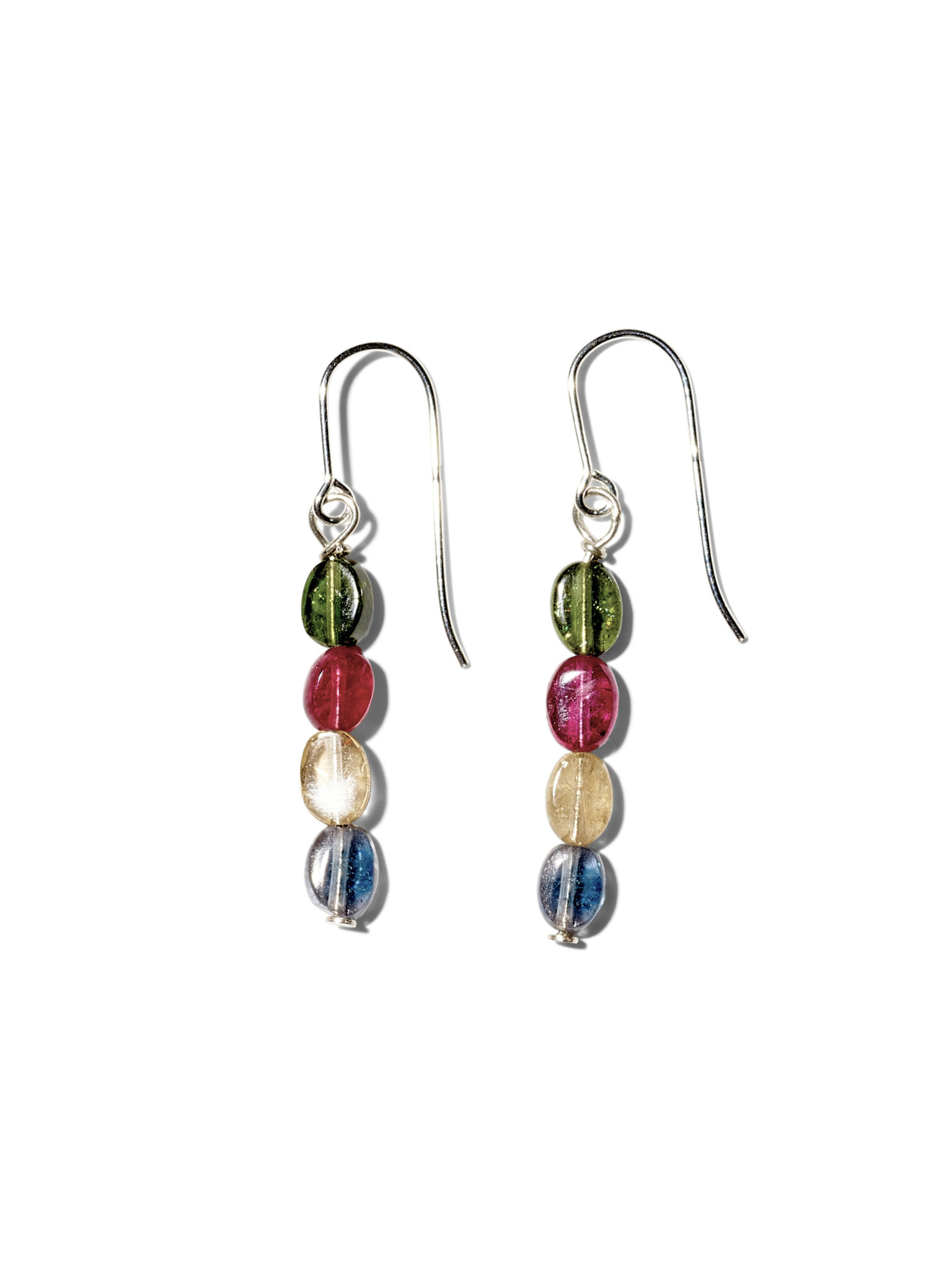 NOUVEL ÉTÉ NANI, Ohrhänger, 925 Silber, Multi Turmaline oval