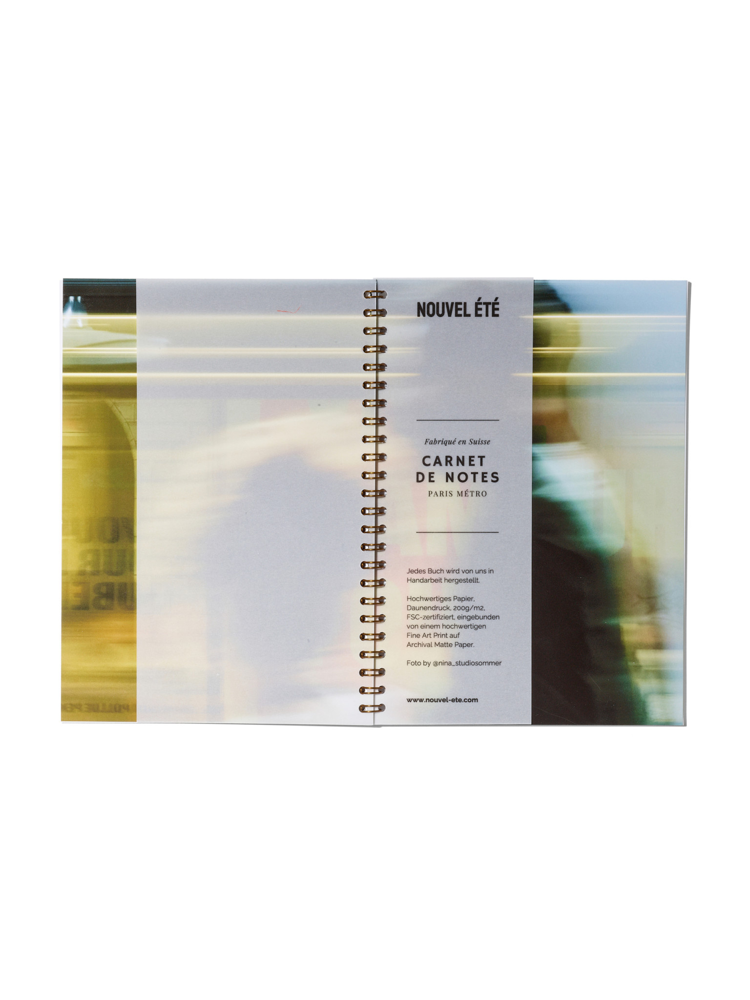 NOUVEL ÉTÉ Notizbuch / Carnet de notes – Paris Métro N°1, Fine Art Print
